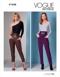 1848 Vogue Stretch Taper Hi Waist Crop Pants Pattern 16-24 New